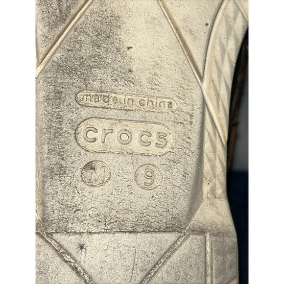 Crocs Shoes Mens Size 9 Brown Beach Line Canvas Slip Ons - Picture 7 of 12